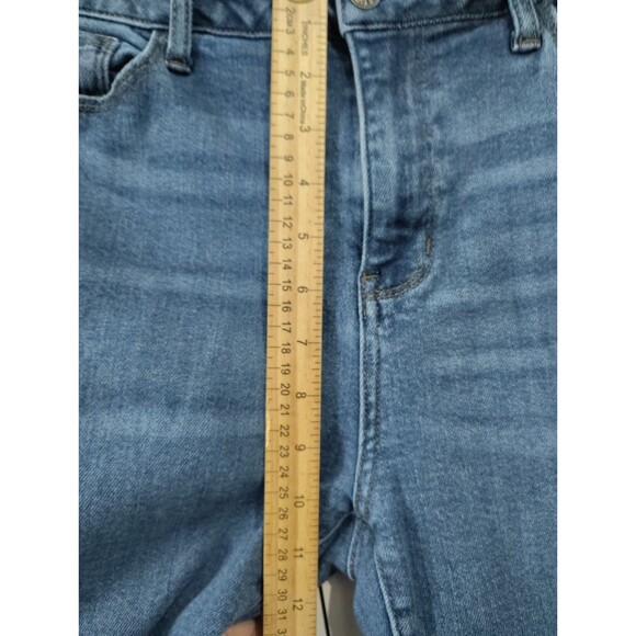 Judy Blue Jeans 15/32 Straight Fit Stretch Mid Rise  Raw fray Hem Nice - Picture 6 of 8